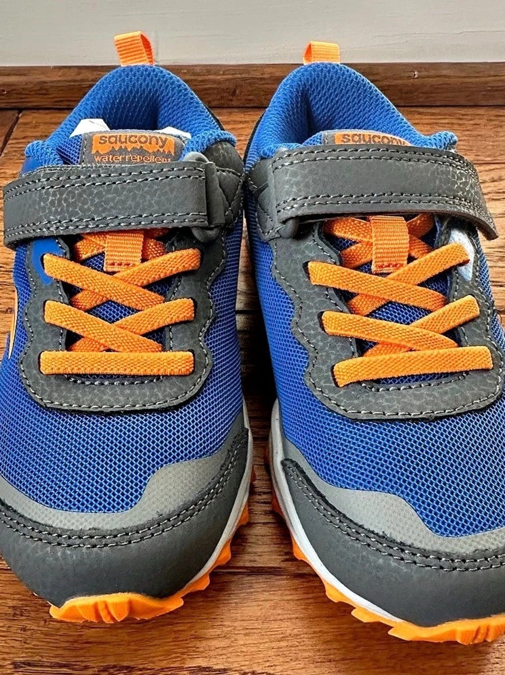Saucony Peregrine K2Z AC Shield Boys UK 10.5M Blue & Orange Like New